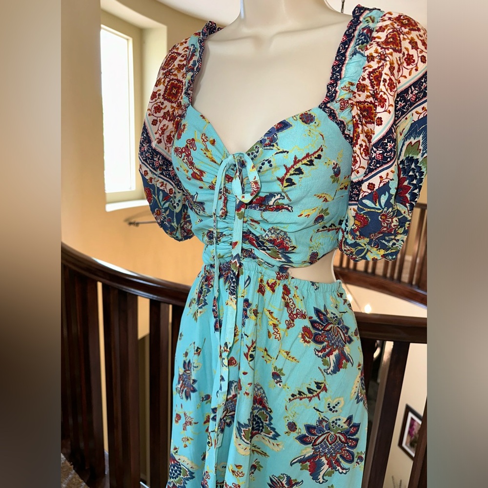 Free People Bali Citrus Skies Jumpsuit Romper Aegean Sea XS - Picture 6 of 12